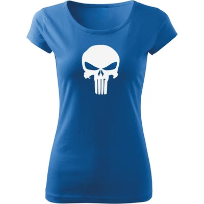 DRAGOWA дамска тениска с къс ръкав, Punisher, синя, 150г/м2 (5021)