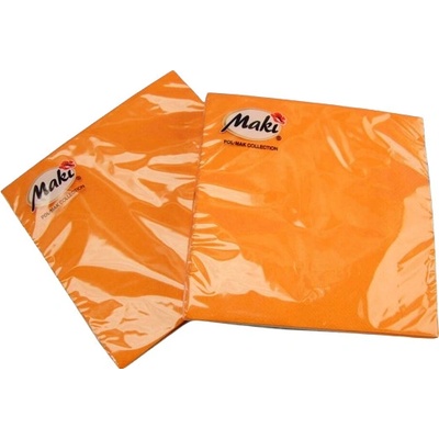 Maki Jednofarebné obedové obrúsky SL CO 000300 oranžová 20ks 33x33cm