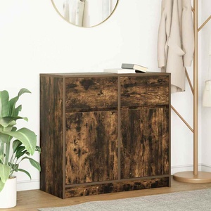 vidaXL Бюфет с чекмеджета, опушен дъб, 80x34x76 см, инженерно дърво (861539)