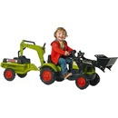 FALK Šliapací traktor 2040N Claas Arion 410 s nakladačom rýpadlom a vlečkou