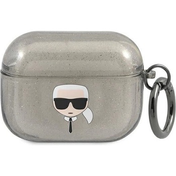Karl Lagerfeld Калъф Karl Lagerfeld KLAPUKHGK Glitter Калъф Karl`s Head, за Apple AirPods Pro, черен (KF000832-0)