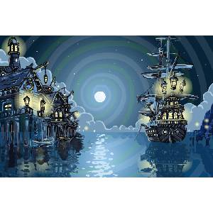 DIMEX ART Флизелинов фототапет пиратски залив 375 x 250 см