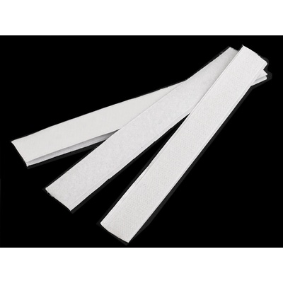 Stoklasa Suchý zip háček + plyš samolepicí stříhaný šíře 20 mm Balení: 10 pár, Varianta: bílá bílá