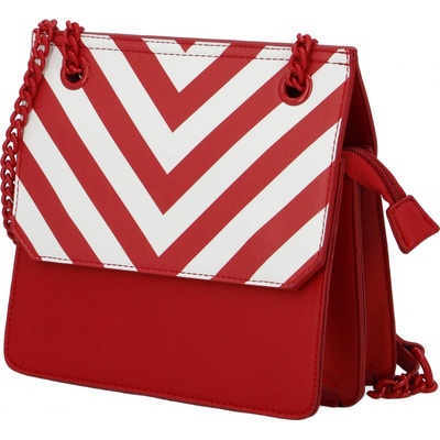 Diana & Co Moderní dámská koženková kabelka Happy Stripes červená