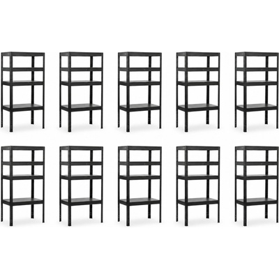 Mamutex Standard Regál 160 x 60 x 40 cm čierny 4 police 10 ks