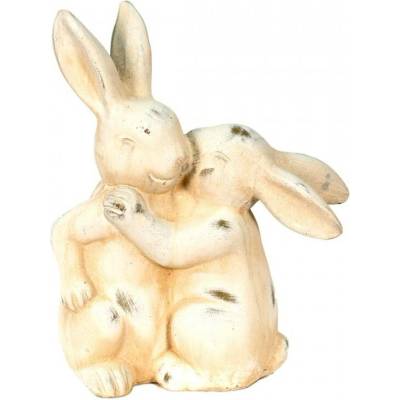 Dekorace Socha Králík Bílá, Šedá 20*10*25 cm – 20x10x25 cm