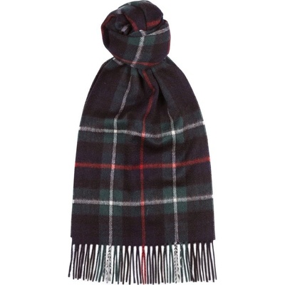 Klasická kašmírová šála s třásněmi Joshua Ellis Classic Brushed Cashmere Scarf Tartan Green