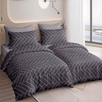 Johnny Home Спален комплект Johnny Home - S19386, 7 части, двулицев, 220 x 240 cm, тъмносиво/сиво (S19386)