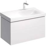 Geberit Xeno 2 - Шкафче под умивалника 90 см с плот за поставяне на вещи, чекмедже с LED осветление, лъскаво бяло 500.516. 01.1 (500.516.01.1)