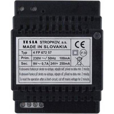 Síťový zdroj Tesla pro BUS Audio-Video na DIN lištu (18V DC/600mA a 24V DC/ 500mA)