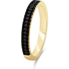 Brilio Silver prsteň s čiernymi zirkónmi RI058Y