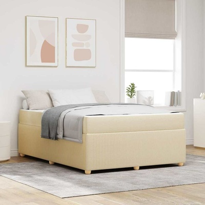 zahrada-XL 3398397 Rám postele s matrací s matrací Krémová textil