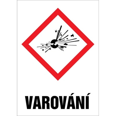 Značka GHS01 Varování, samolepicí fólie, 105 × 148 mm BZ FC610