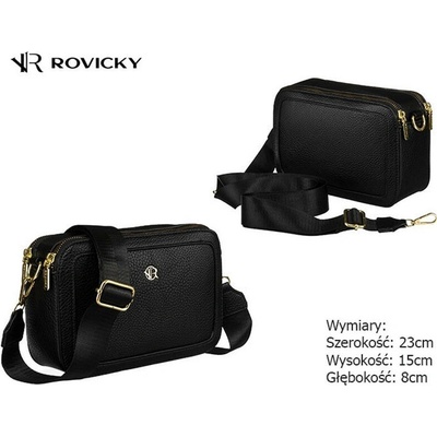 Rovicky dámska čierna kabelka R-Kp-19-A19-0262 crossbody 23 x 15 x 8 cm