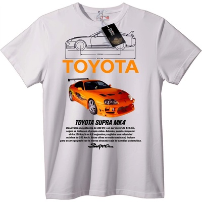 NOONEBRAND Тениска Toyota Supra - 2XL, White