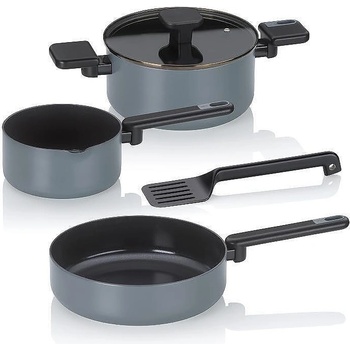 Kela Комплект съдове за готвене kela mira с керамично покритие от 5 части - тъмносиви (kela 15201)