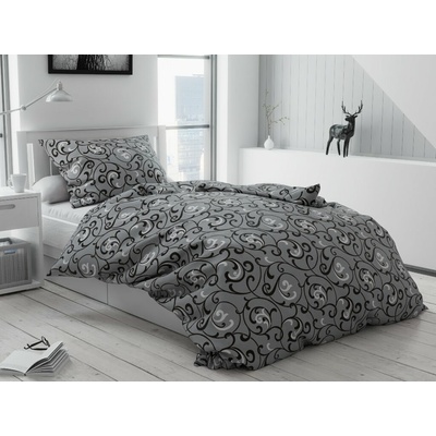 Textilomanie krep obliečky ORIENT sivé 70x90 140x200