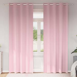 Pure Line Home Плътни завеси в цвят бебешкорозово с метални халки, 2 бр. , 140 x 260 см