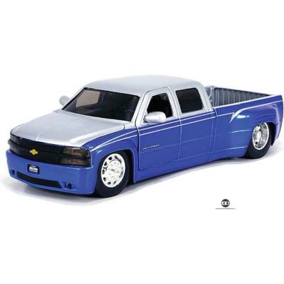 Jada Chevrolet Silverado Pick-up Dually 2007 Modrá Stříbrná 1:24