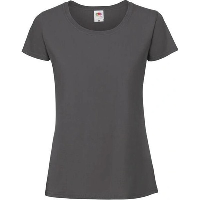 Iconic 195 Ringspun Premium Premium Fruit of the Loom Graphite Women's T shirt šedá