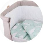 Chipolino Бебешки спален комплект за мини кошара Chipolino - Облаче, Мента (KOSCLOSET09MC)