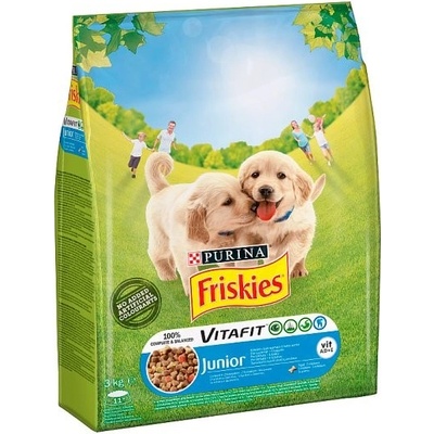 Friskies Junior s kuraťom a zeleninou s mliekom 3 kg
