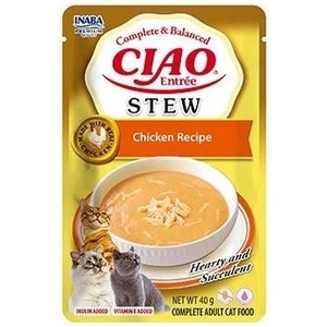Inaba Foods Cat Ciao Entrée Stew - кремообразно ястие за котки с вкус на пилешко месо, 40 г