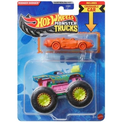 Mattel Hot Wheels Monster Trucks Rodger Dodger žlutá kola