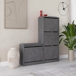 TopMebel Шкаф за обувки Dude TopMebel меламин в ретро сив цвят 104, 8x26x118, 5cm