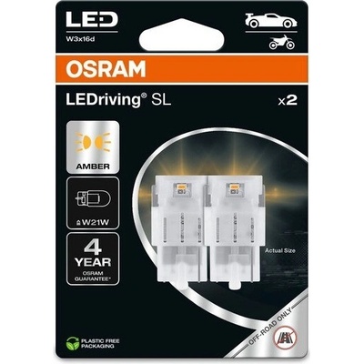Osram LED W21W 7505DYP-02B AMBER 12V 2W W3x16d