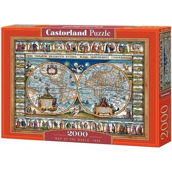 Castorland Map of the world, 1639 Пъзел 2000 броя Карти (290186) (290186)
