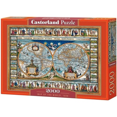 Castorland Map of the world, 1639 Пъзел 2000 броя Карти (290186)