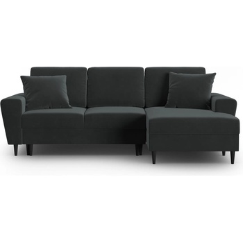 Cosmopolitan Design Тъмносив кадифен разтегателен ъглов диван с място за съхранение (десен ъгъл) Kyoto - Cosmopolitan Design (COS_RCF_2_F1_KYOTO9)