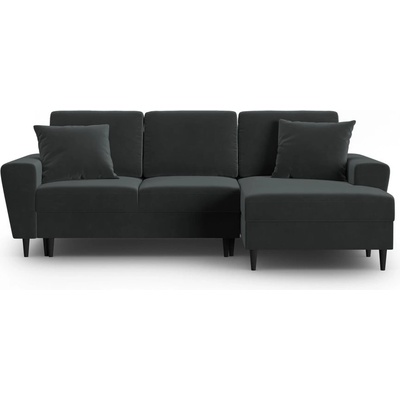 Cosmopolitan Design Тъмносив кадифен разтегателен ъглов диван с място за съхранение (десен ъгъл) Kyoto - Cosmopolitan Design (COS_RCF_2_F1_KYOTO9)