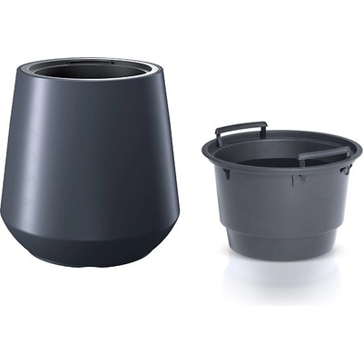 Prosperplast Květináč s vkladem HEOS (varianta IV) 43,9 cm antracit