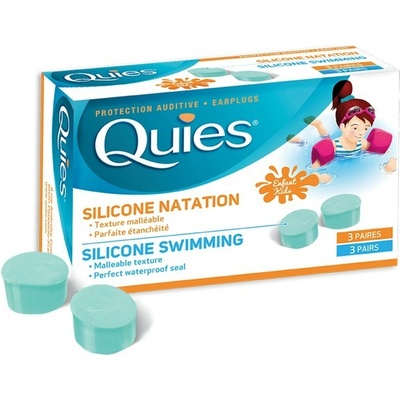Quies Dětské silikonové špunty na plavání 3 páry
