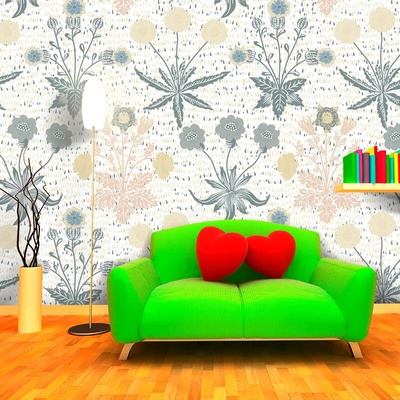 Sablio Tapeta Sivé kvetiny, rozmery 336x220 cm