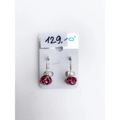 Fashion Jewelry náušnice růžička kovová růžová 4-a353