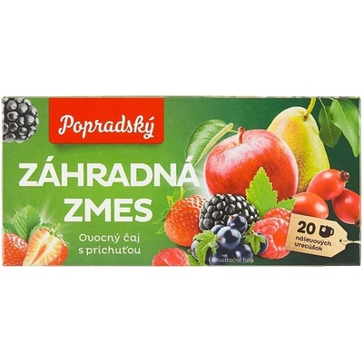 Popradský čaj Záhradná zmes ovocný čaj s príchuťou 20 x 2 g