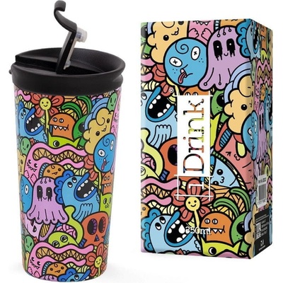 I Drink Nerezová kovová termoska doodle 350 ml