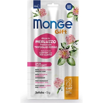 Monge Gift Лакомства за котки Sticks Monge Gift Skin Support с натурално месо - 0.015кг