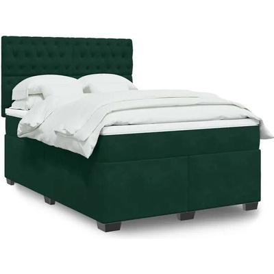 vidaXL 11461.3293239 Boxspring postel s matrací tmavě zelená samet