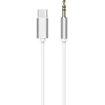  Аудио кабел AUX Type-C към 3, 5 mm, бял