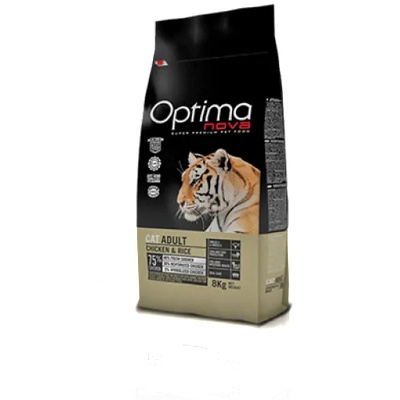 Visán OPTIMA NOVA CAT Adult Chicken&Rise (пиле и ориз) 75% месо Хипоалергична, Суперпремуим храна за СРЕДНО АКТИВНИ котки от всички породи 2 кг