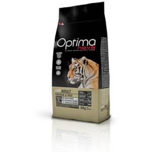 Visán OPTIMA NOVA CAT Adult Chicken&Rise (пиле и ориз) 75% месо Хипоалергична, Суперпремуим храна за СРЕДНО АКТИВНИ котки от всички породи 2 кг