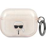 Karl Lagerfeld KLAPUKHGD калъф за AirPods Pro, златист, Glitter, главата на Карл (KLAPUKHGD)