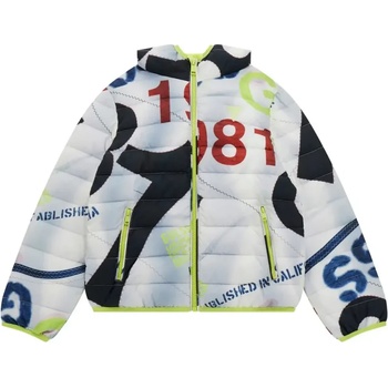 GUESS Преходно яке за момче с цветни детайли, несвалема качулка и електрикави детайли Guess