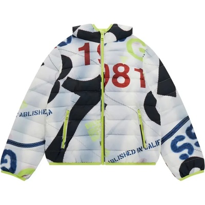 GUESS Преходно яке за момче с цветни детайли, несвалема качулка и електрикави детайли Guess