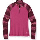Smartwool Womens Classic Thermal Merino Base Layer Pattern 1/4 Zip festive fuchsia mountain scape