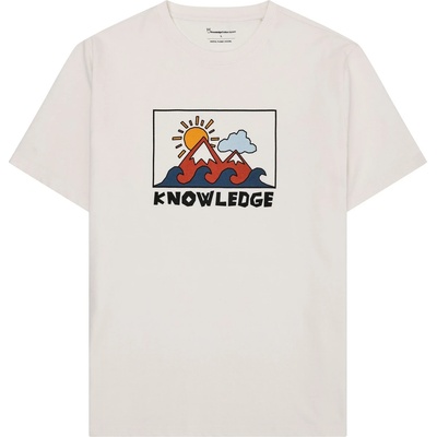 KnowledgeCotton Apparel Мъжка тениска KnowledgeCotton Apparel Regenerative Organic Cotton Front Print T-Shirt - Egret - размер XL (216-8563-0114)